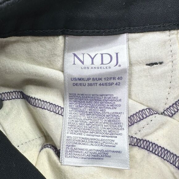 NYDJ Dayla Black Wide Cuff Crop Capri Jeans - Size 8 Petite - Picture 7 of 7
